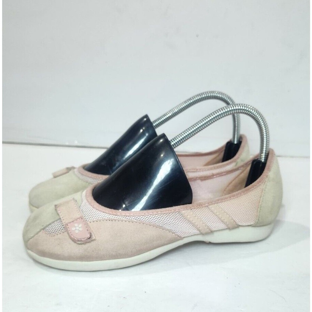 EUC TKS Pink Suede Mesh Sport Casual Maggie 562‎ Ballerina Fats Sz 6 Girls Shoes - Picture 3 of 8